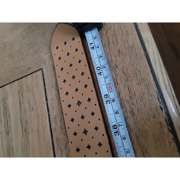 Relic Leather Reversible BELT Tan White Laser Cut Diamond Cut out Y2K40" - Picture 4 of 5